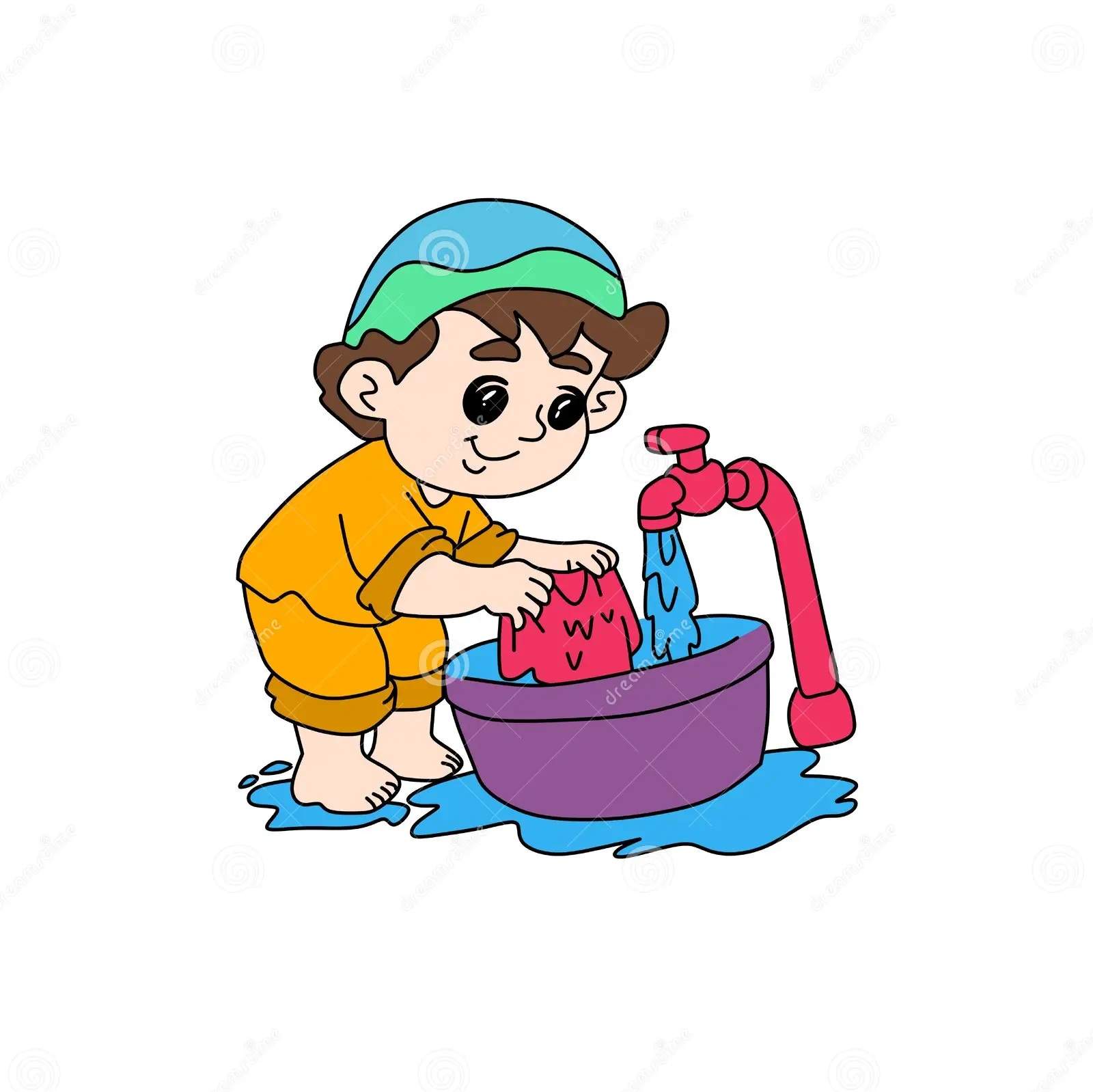 washing clothes